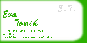 eva tomik business card